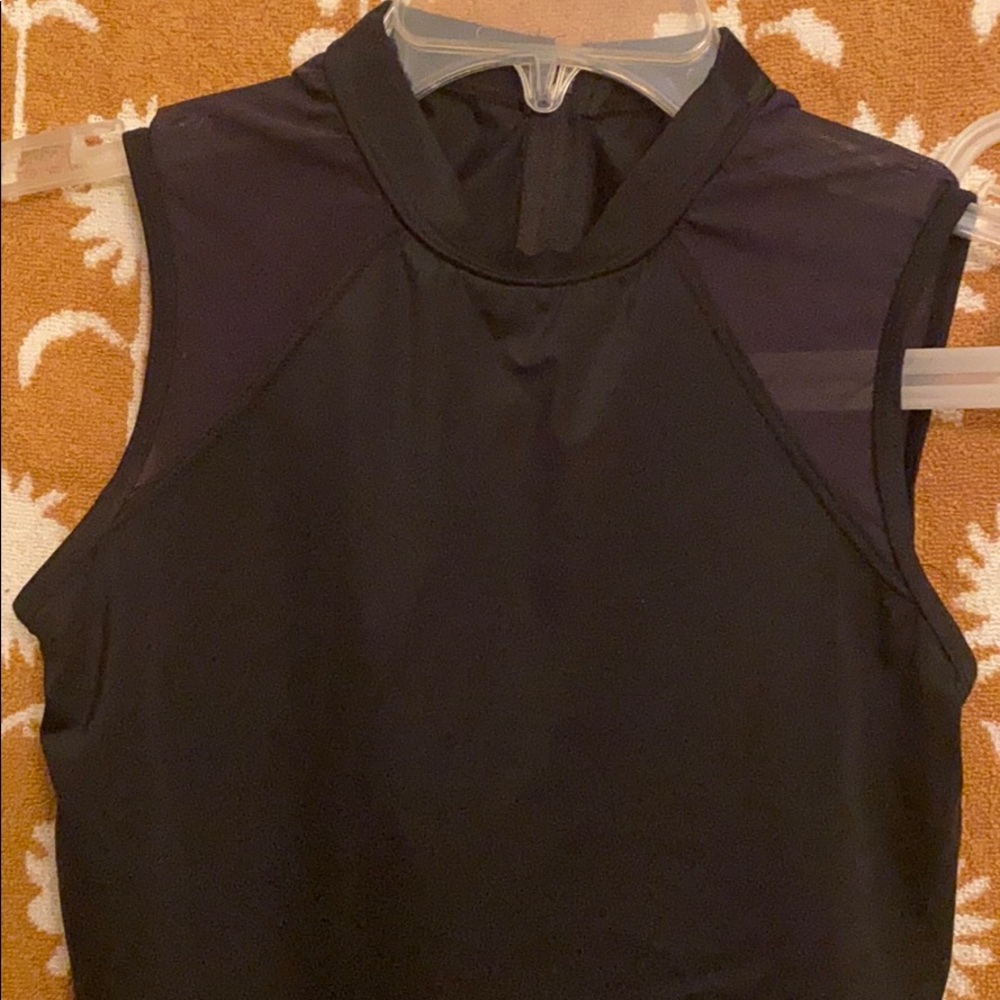 Black bodysuit with mesh accents